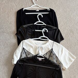 4/50$ H&M Black and White Women's Short Sleeve Tops Pack